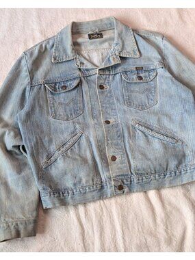 True Vintage Blue Bell Denim Jacket Mens 46 Blue Trucker Biker 60s 70s Maverick